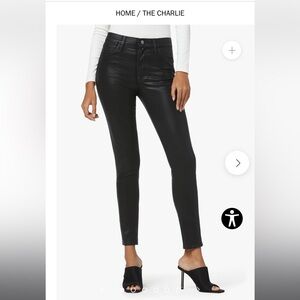 NWT Joe’s Jeans Size 32 Coated Charlie High Rise Black